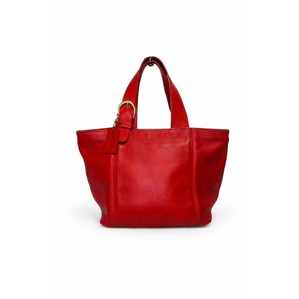 Coach SoHo Village Red Leather Tote‎ Bag Gold Hardware Original Hangtag